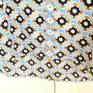 CAbi Blue Black Bubble Button Down Shirt